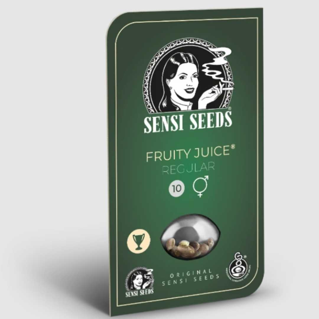 Fruity Juice Regular Saatgutpackung von Sensi Seeds in grünem Design