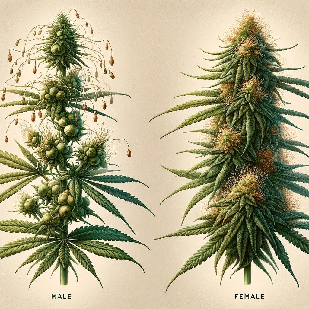 Männliche und weibliche Cannabispflanze erkennen