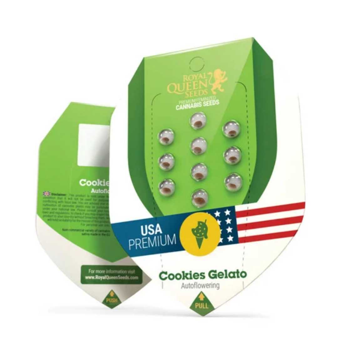 Auto Cookie Gelato Samenpackung von Royal Queen Seeds mit USA Premium Label