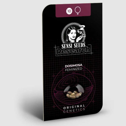 Dosimosa feminisierte Samenpackung von Sensi Seeds Research mit Sichtfenster und Sortenlogo