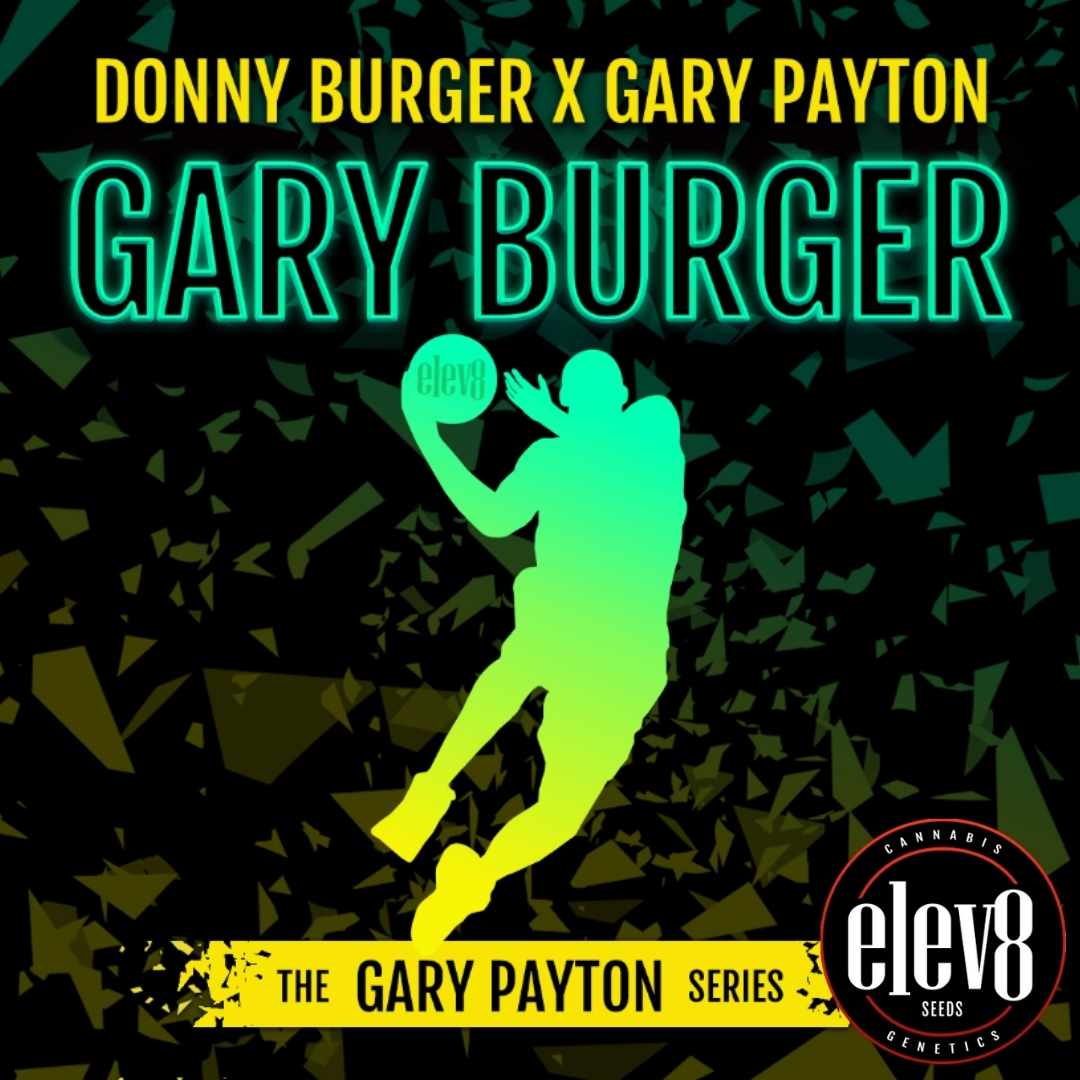 Gary Burger Logo mit Basketball-Silhouette und Elev8 Seeds Branding