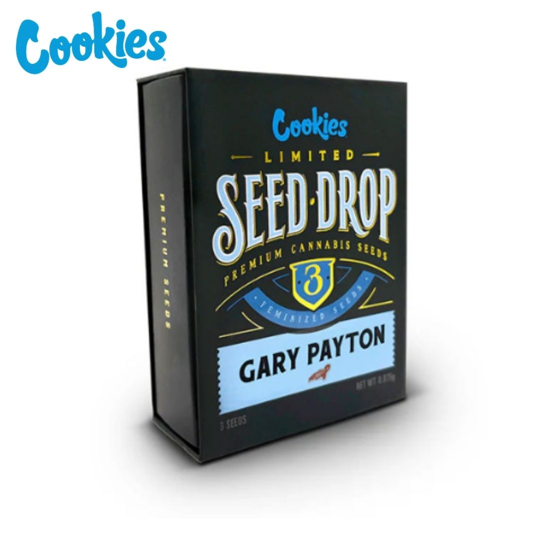 Gary Payton Cannabissamen Verpackung von Cookies Seed Drop mit Premium Design und 3 feminisierten Samen