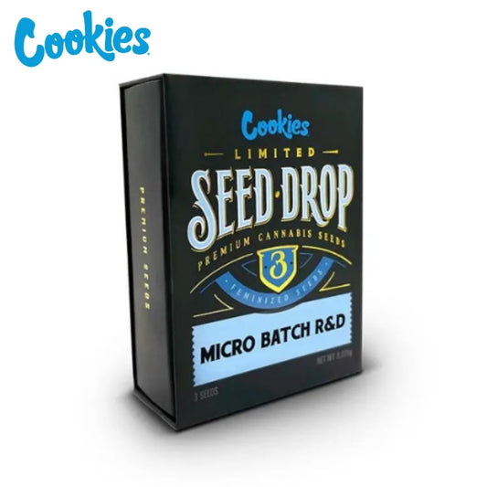 Micro Batch R&D Samenpackung von Cookies Seedbank mit Seed Drop Design und feminisierten Cannabissamen