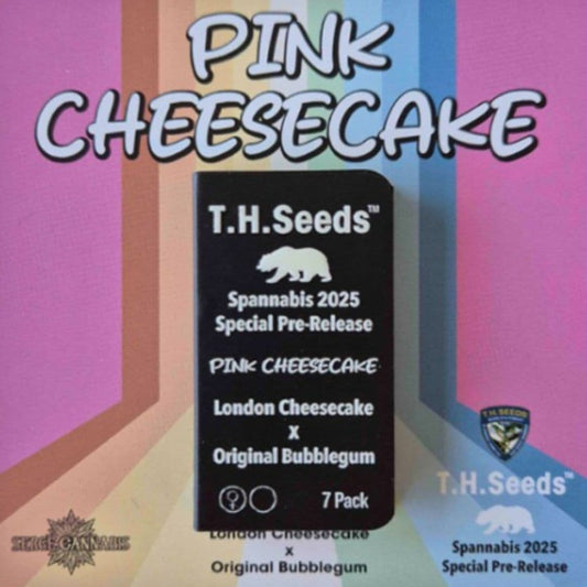 Pink Cheesecake Samenpackung von T.H.Seeds, Spannabis 2025 Special Pre-Release mit sieben feminisierten Samen