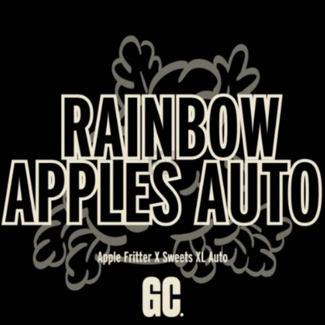 Rainbow Apples Auto Logo mit Apple Fritter X Sweets XL Auto Hinweis und GC Schriftzug