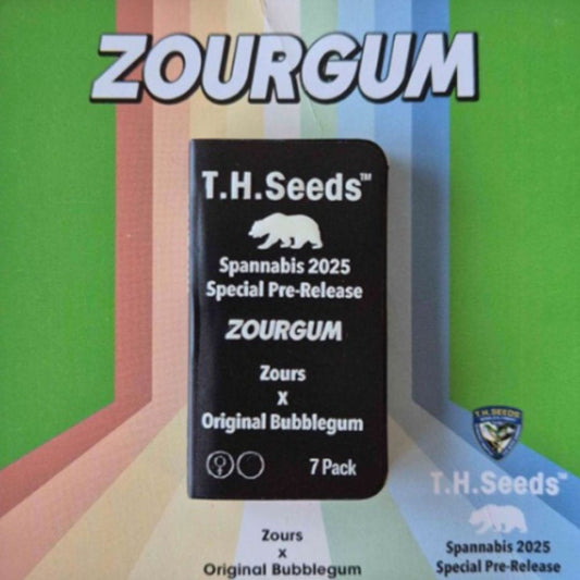 Zourgum Samenpackung von T.H.Seeds mit der Kreuzung Zours x Original Bubblegum und sieben Samen.